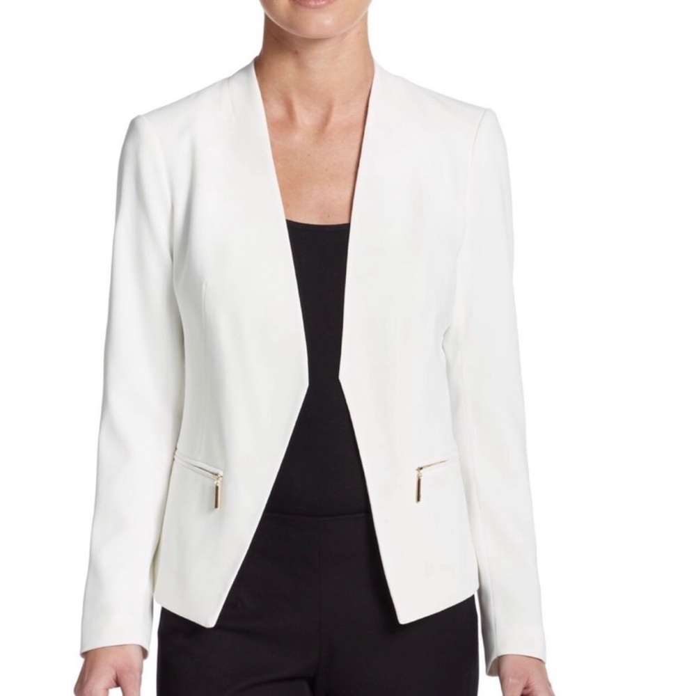 •Ivanka Trump• White Collarless Blazer